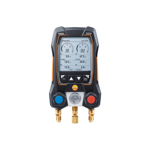TESTO 550s_Máy đo áp suất gas điện lạnh kỹ thuật số khối van 2 chiều & bluetooth