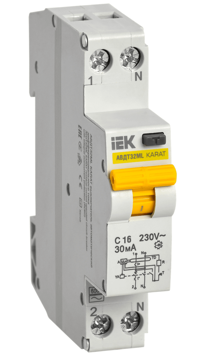 Cầu dao tự động so lệch dòng AVDT32ML C16 30mA KARAT IEK