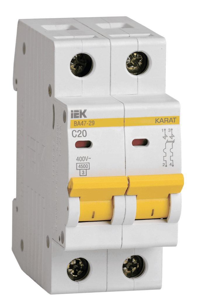 Cầu dao tự động MCB KARAT VA47-29 2P 20A 4,5kA C IEK