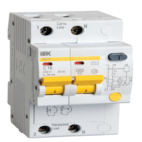 RCBO AD12 2P 16A 30mA IEK