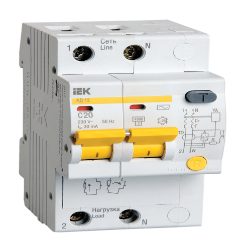 RCBO AD12 2P 20A 30mA IEK
