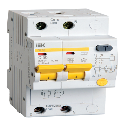 RCBO AD12 2P 50A 30mA IEK