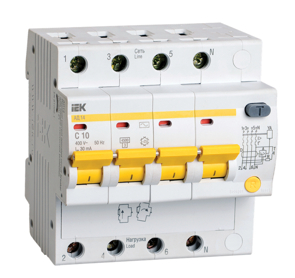 RCBO AD14 4P 10A 30mA IEK