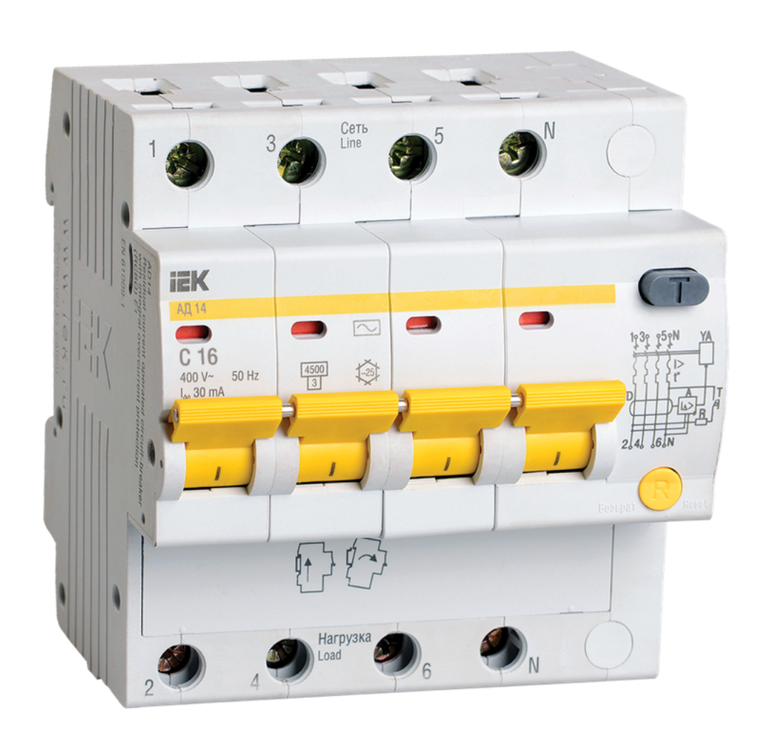 RCBO AD14 4P 16A 30mA IEK