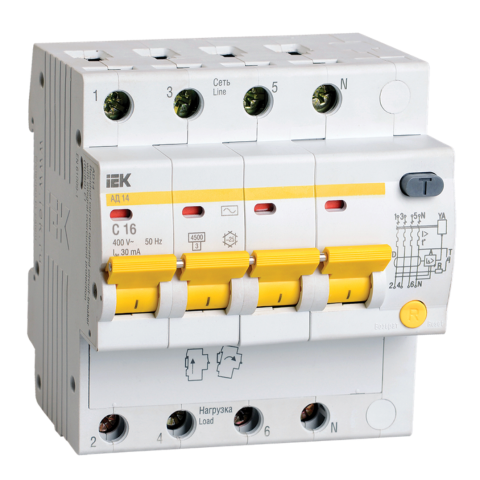 RCBO AD14 4P 16A 30mA IEK