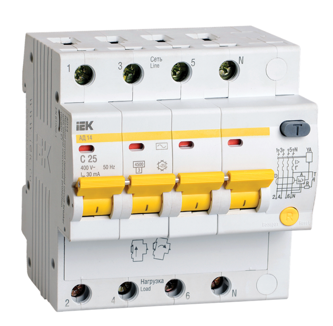 RCBO AD14 4P 25A 30mA IEK