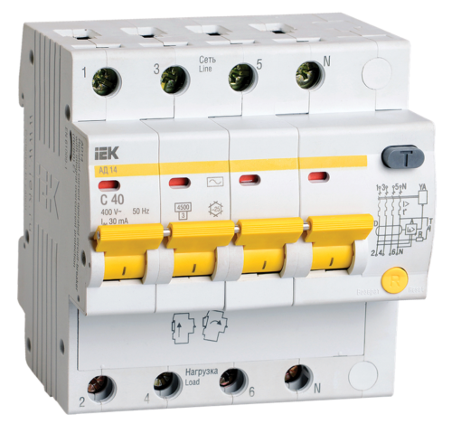 RCBO AD14 4P 40A 30mA IEK