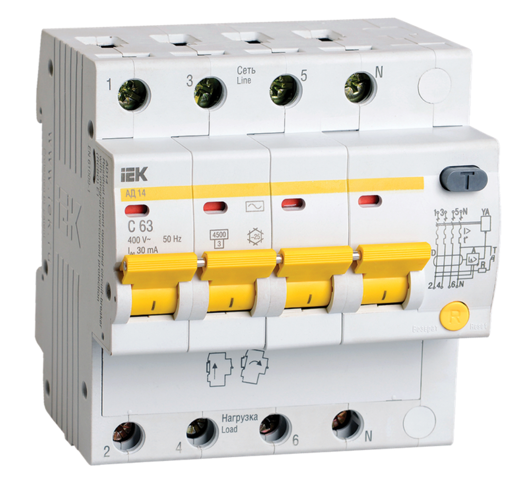 RCBO AD14 4P 63A 30mA IEK