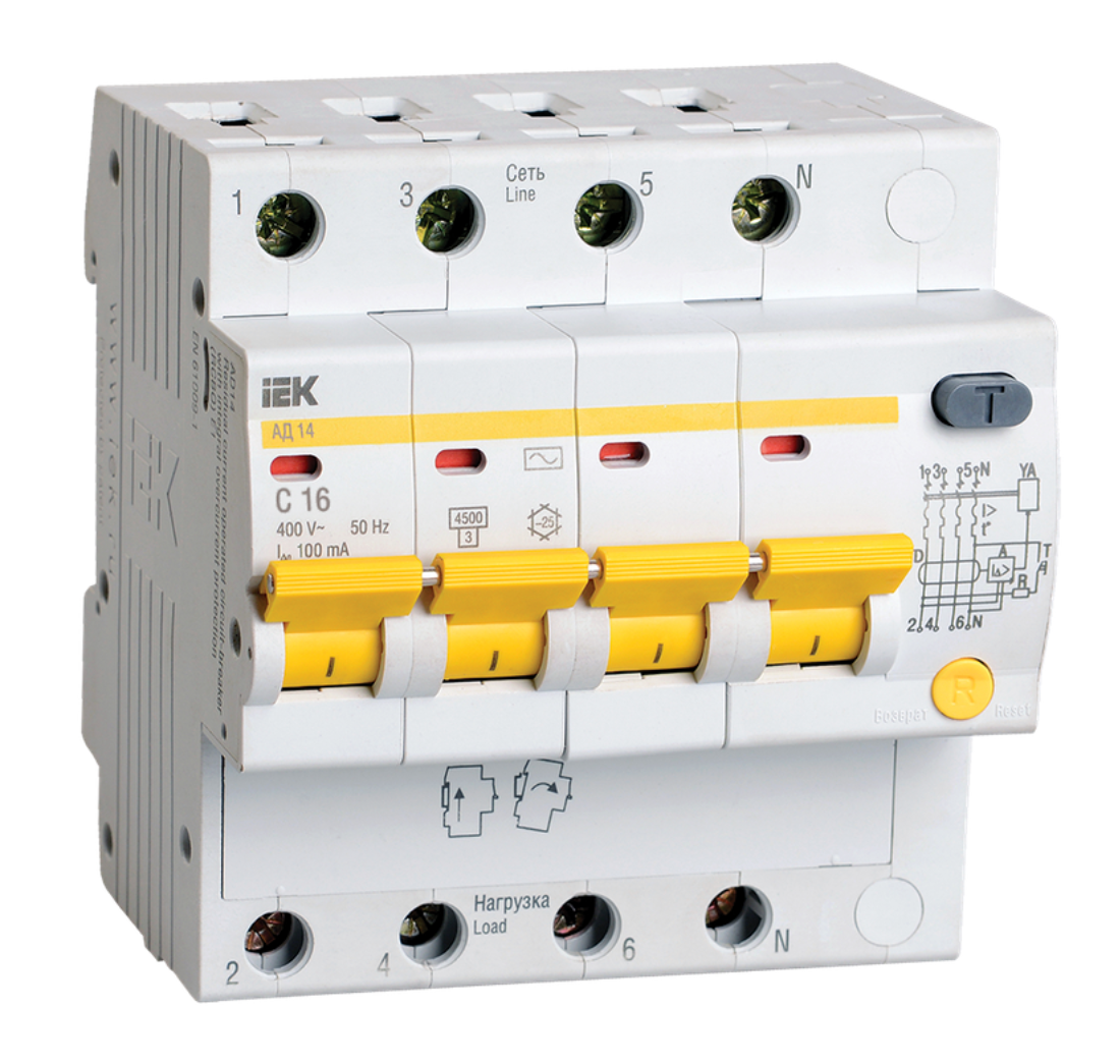 RCBO AD14 4P 16A 100mA IEK