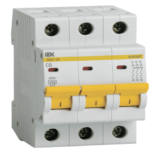 Cầu dao tự động MCB KARAT VA47-29 3P 6A 4,5kA C IEK